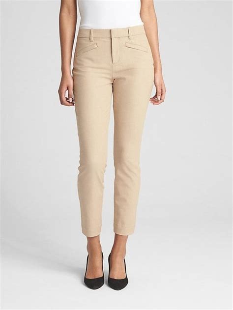 Gap Womens Signature Skinny Ankle Pants In Stretch Linen Twill Neutral