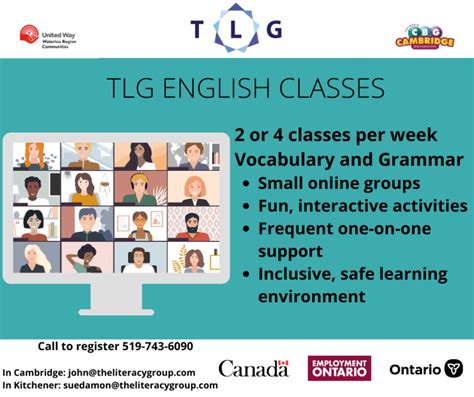 tlg english classes poster 2022 the literacy group