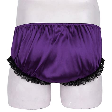 men s sissy panties satin ruffled lace bikini briefs shiny lingerie underwear ebay