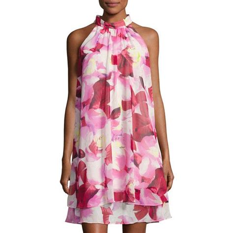 Especially eliza's schuyler sisters dress. Eliza J Floral-Print Halter-Neck Dress ($59) liked on ...