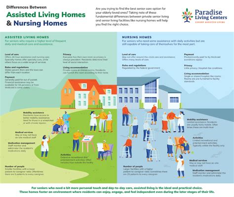 Differences Between Assisted Living Homes And Nursing Homes Infographic