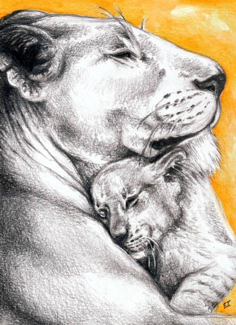 Watercolor Lioness And Cub Tattoo Viraltattoo