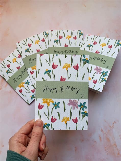 Floral Birthday Card Etsy