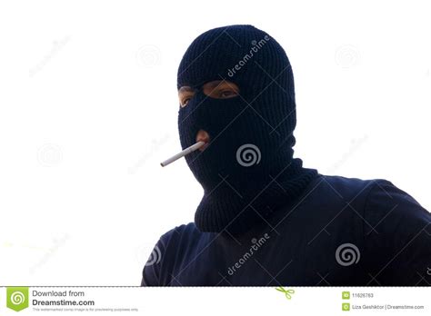 Young Man Wearing Black Ski Mask Stock Image Image Of Thief