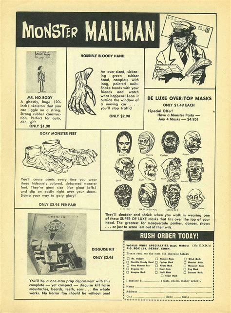 Topstone Halloween Mask Ads Mad Monsters Magazine 1963 Blood