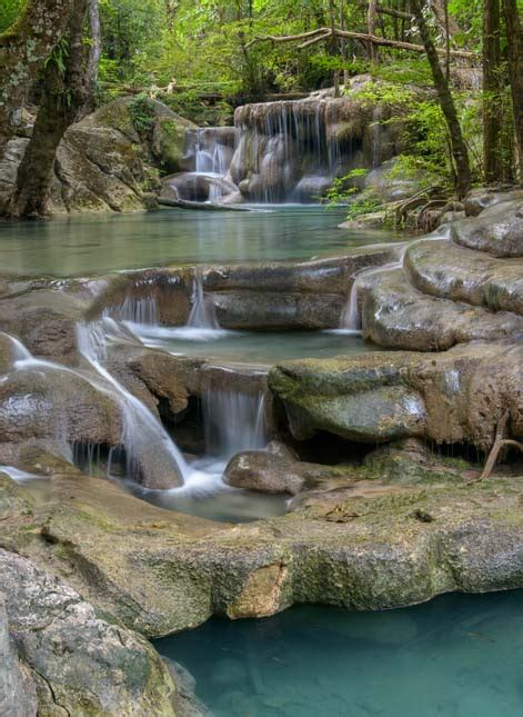 Erawan Falls Jewel Of Erawan National Park With Mellow