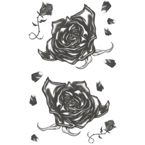 Gothic Black Roses Temporary Tattoo Tinsley Transfers