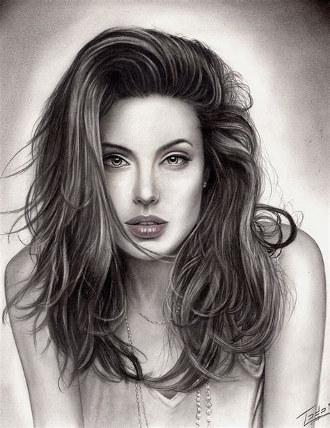 Angelina Jolie Drawing By Todo Brennan Fine Art America