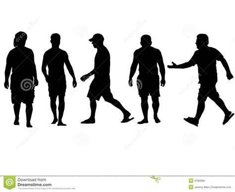 Assorted Silhouettes Walking Royalty Free Stock Image Image 4785096