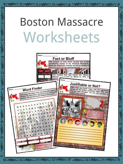 Boston Massacre Facts Information And Worksheets For Kids