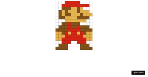 D3 Super Mario Pixel Art Codesandbox