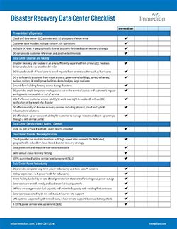 The collected data helps us assess what you require and. Disaster Recovery Checklist | Immedion
