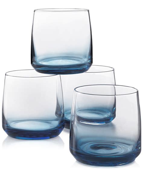 Hotel Collection Blue Ombre Set Of 4 Rocks Glasses Created For Macy S And Reviews Glassware