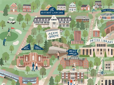 Penn State Illustrated Map Print Jwickdesign