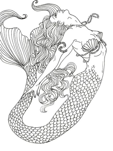 Mermaid Coloring Pages Anime Mermaids Are Aquatic Creatures That Have