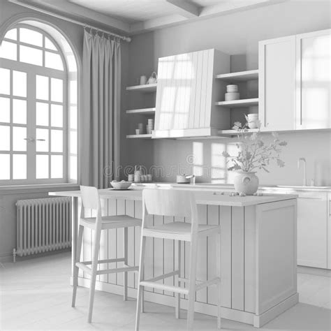 Total White Project Draft Japandi Wooden Kitchen With Island And