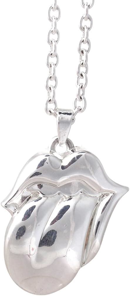 The Rolling Stones Silver Tongue Necklace Uk Jewellery