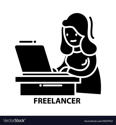Freelancer Icon Black Sign With Editable Vector Image