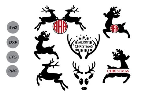 Reindeer svg, Reindeer monogram svg, Christmas svg, Deer Svg. By