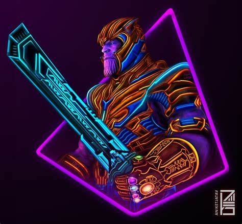 Avengers Endgame Neon Wallpaper Wallpaper Portrait