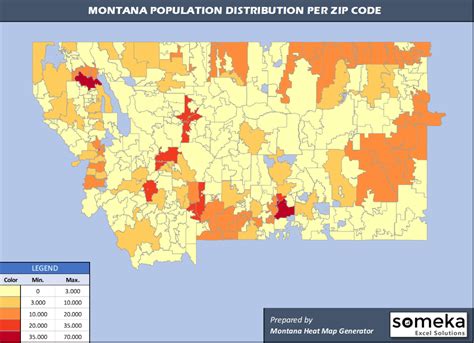 Montana Zip Code Map And Population List In Excel