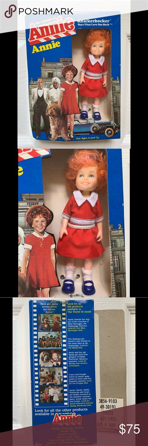 Vintage 1982 World Of Annie Annie Doll Vintage Knickerbocker Annie