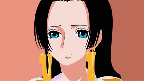 Anime Girls One Piece Boa Hancock Minimalism Photoshopped Fan Art Simple Background Orange