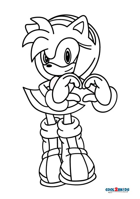 Cool Amy Rose On Foot Coloring Page Coloring Pages Cartoon Coloring