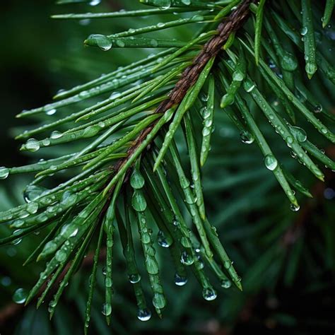 Premium Ai Image Water Droplets On A Pine Needle