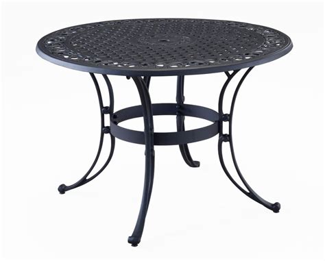 Home Styles 48 Inch Round Patio Dining Table In Black Finish The Home
