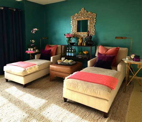 Feminine purple living room design canopy, can get any more feminine than pink may girliest color but purple comes close second overall design room definitely soft another distinct thing canopy canopies. Teal Walls - Eclectic - living room - Dalliance Design