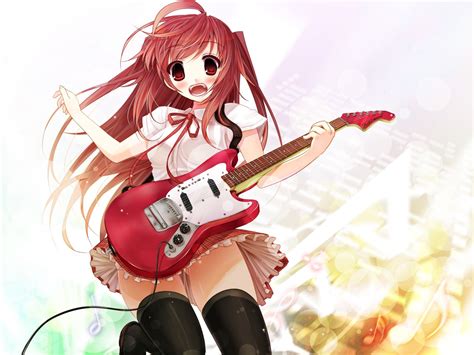 Girl Carring Guitar Anime Portrait Wallpapers Wallpaper Cave