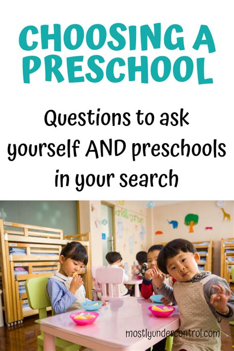 Choosing A Preschool Mostly Under Control