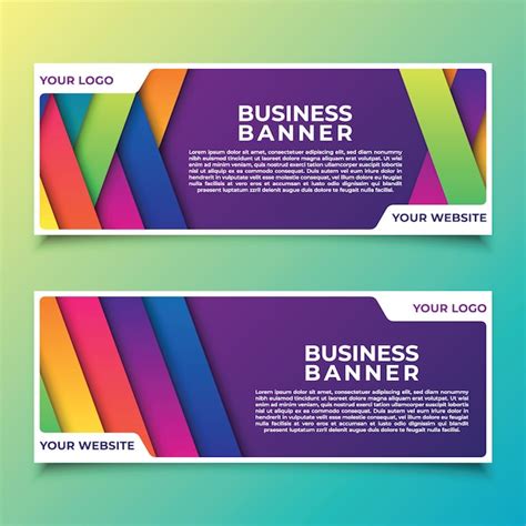Premium Vector A Set Of Modern Business Banner Template With Colorful