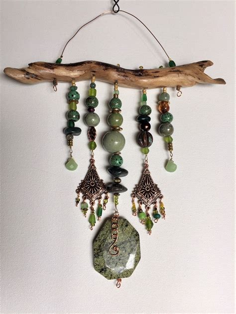 Mobile Driftwood And Bead Mobile Indoor Or Outdoor Art Yoga Etsy