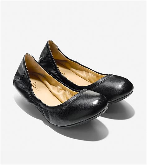 Womens Manhattan Ballet Flats In Black Leather Cole Haan