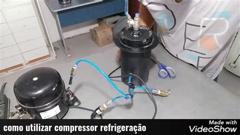 Como Utilizar Compressor De Refrigera O Armazenamento De Ar Youtube