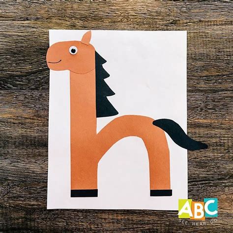 Our Lowercase Letter Of The Week Is H This Adorable Horse Craft Is The