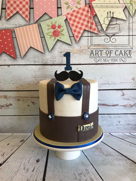 Boy 1st Birthday Cake Mustache And Bow Tie Little Man Tortas De Cumple