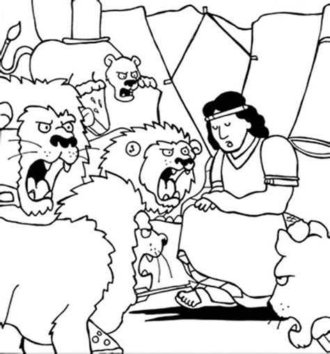 Coloring page old testament > daniel in the lions' den. Daniel Thrown into Lions Den in Daniel and the Lions Den ...