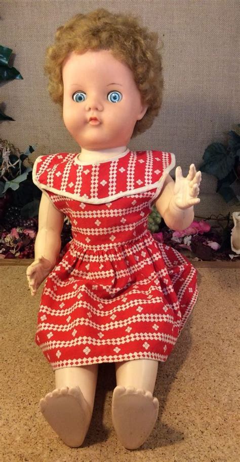 Vintage Made In England 1950s 60s Walking Childs Girl Doll 54cms Tall