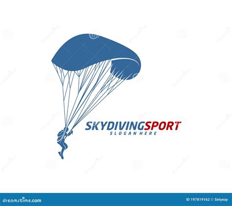 Skydiving Logo Design Vector Template Parachuting Design Illustration