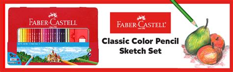 Faber Castell Classic Colored Pencils Tin Set 36 Vibrant Colors In