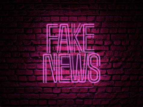 Fake News Neon Sign Color Illustration Computer Rendered
