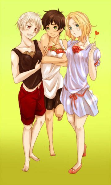 bad touch trio they shoved potatoes tomatoes and roses in their shirt xd spamano usuk