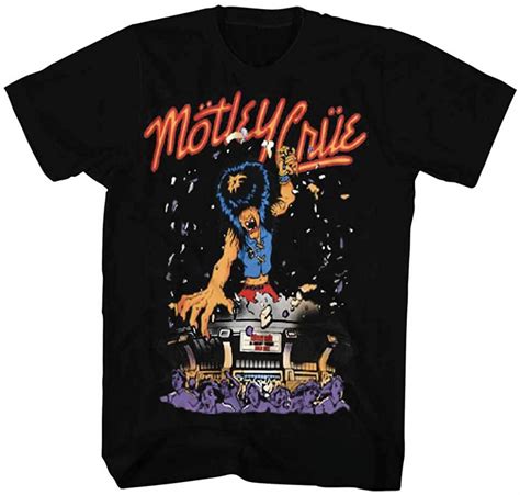 Motley Crue Mens Rock Shirt Classic Rock Vintage Tee Nikki Sixx Vince Neil Tommy Lee