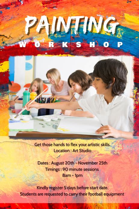 Kids Painting Workshop Poster Template Postermywall