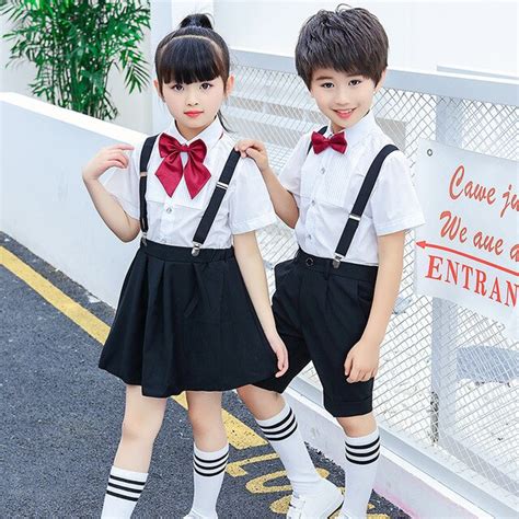Summer Korean Wind Boys Girls Short Sleeve Shirt Suit Junior Middle