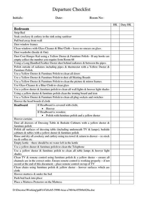 House cleaning client instruction checklist template. Hospital Room Cleaning Checklist | Cleaning checklist ...