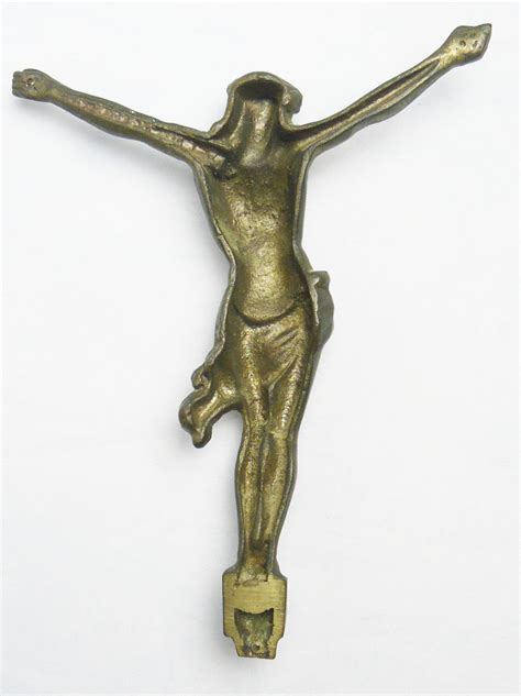 Large Vintage Bronze Crucifix Wall Cross Jesus Crucifixion Raised